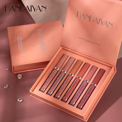 HANDAIYAN Matte Lip Gloss 6Pcs Set&nbsp;