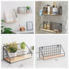 Iron Material Wall Mounted Checks & Boxes Wall Shelf Storage Rack Organizer