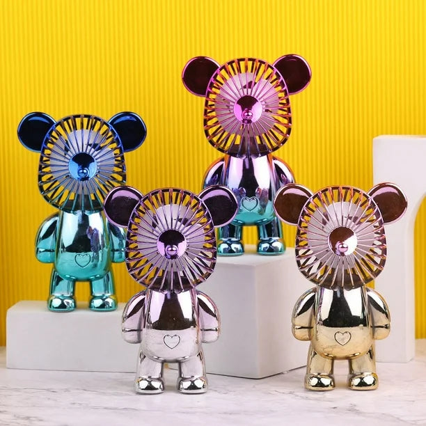 Cute Bear Shape USB Rechargeable Mini Hand Fan