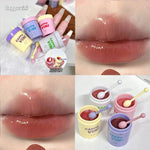 CAPPUVINI Cute Little Can Lip Glaze Moisturizing Mirror Water Lip Gloss 3Pcs Set