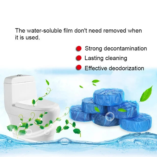 Blue Touch Automatic WC Flushing Toilet Cleaner 4Pcs Set