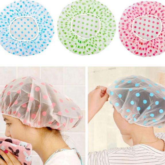 Elastic Reusable Shower Cap Bath Cap Waterproof Pack of 3