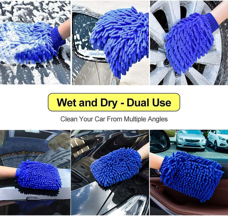 Microfiber Washing And Cleaning Glove Dual Sided Chenille