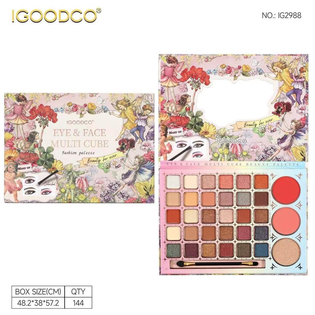Igoodco 33 Colors Eye And Face Mullti Cube Fashion Palette Beauty For Ever Eyeshadow And Blusher Palette