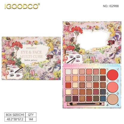 Igoodco 33 Colors Eye And Face Mullti Cube Fashion Palette Beauty For Ever Eyeshadow And Blusher Palette