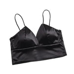 Beautygirl Women Sexy Crop Tops Bra Satin Tube Solid Summer Camis Fashion Camisoles Seamless Basic Tight Z264