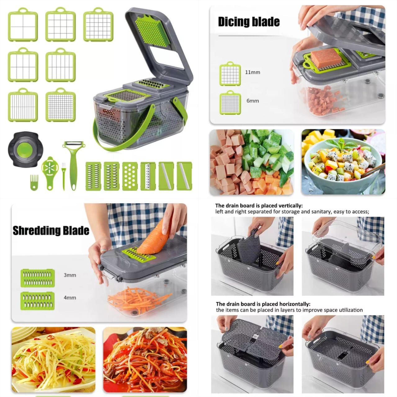 22Pcs Slicer Cutter Vegetable Chopper Grater For Kitchen Cooking Accessories Gadget