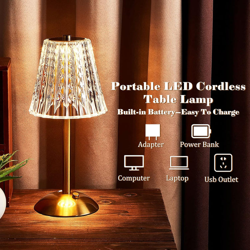 Rechargeable Crystal Acrylic Tabletop LED Lamp