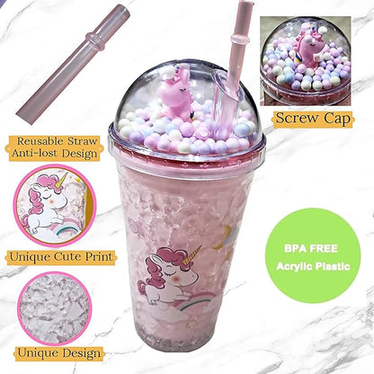 Beautiful Unicorn Sipper Water Glass For Kids Without Light