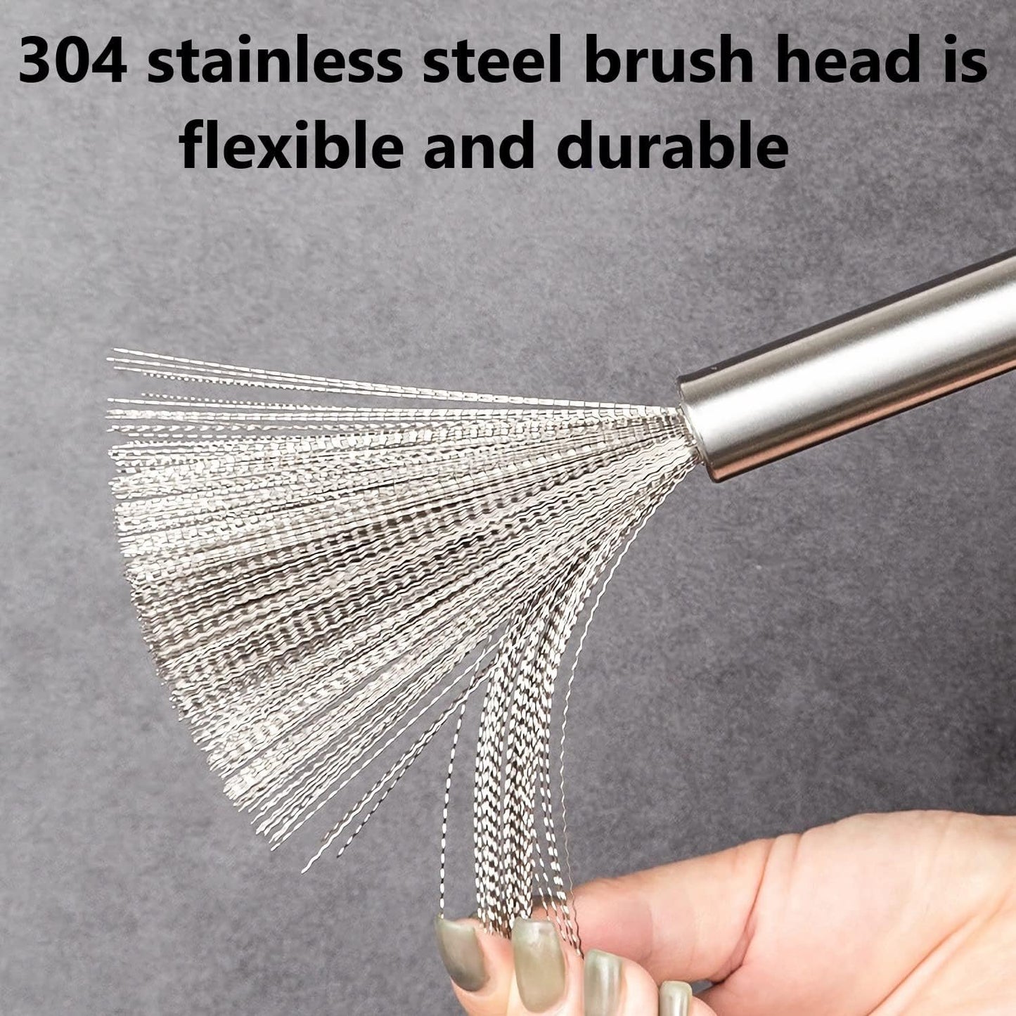 Stainless Steel Non Injurious And Non Stick Pan Long Handle Pot Cleaning Brush