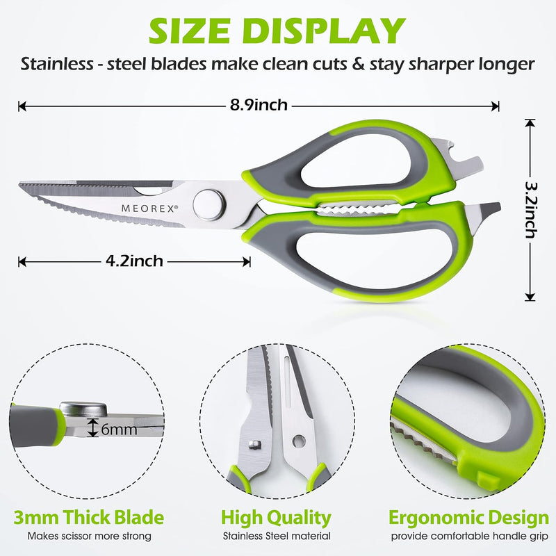 Multipurpose Stainless Steel  Heavy Duty Scissor Spark Innovators Mighty Shears One Size Green & Grey