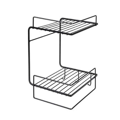 Multifunctional Wall Mounted 2 Tier Corner Shelves Storage Rack Organizer