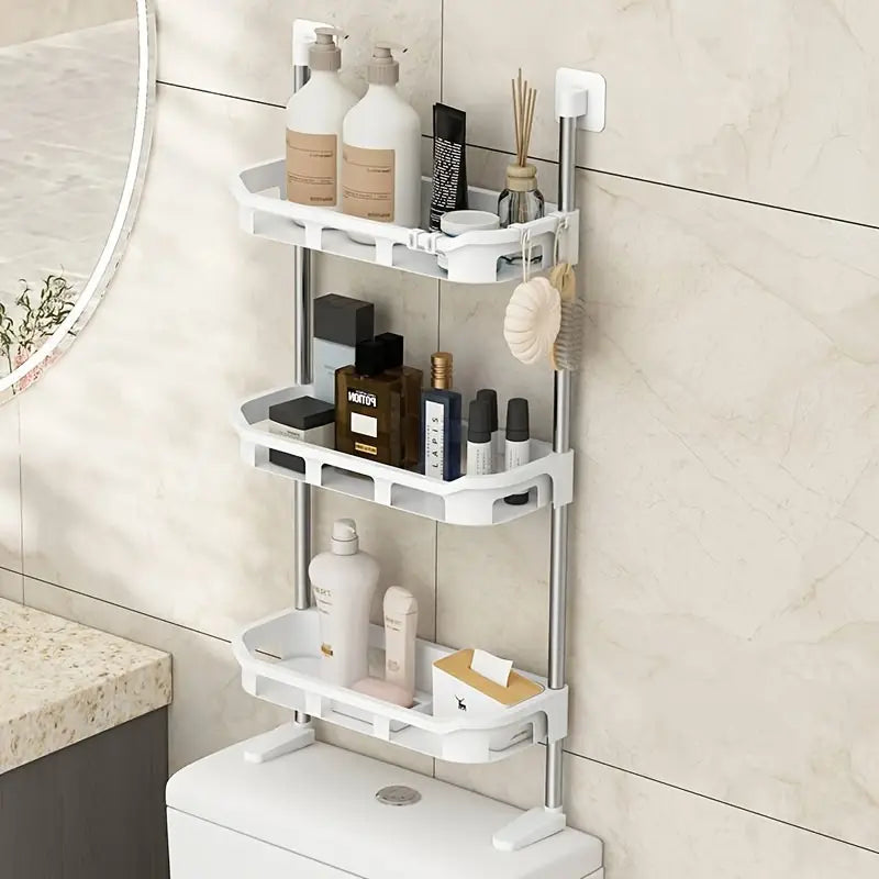 Multifunctional 3 Tier Space-Saving Wall-Mounted Bathroom Storage Rack Shelves For Toiletries & Essentials