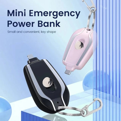 Mini Portable Emergency Charger Power Bank 1500mAh Fast Charging Keychain Typer Apple