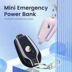 Mini Portable Emergency Charger Power Bank 1500mAh Fast Charging Keychain