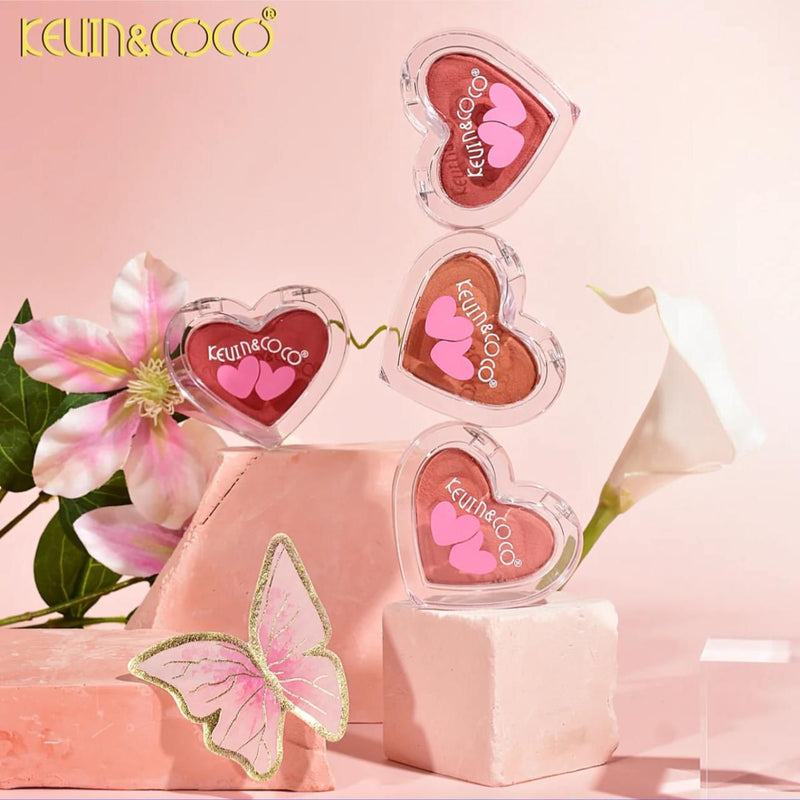 Kevin & Coco 4 Color Heart Shape Airy Mousse Blush Set Pack of 4