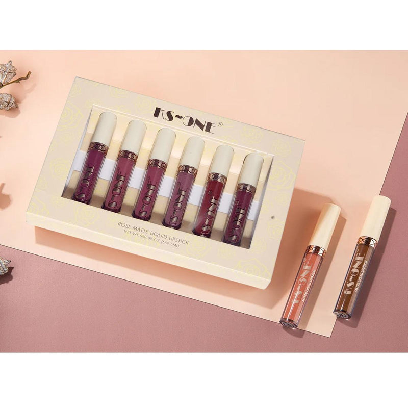 KS-One Pack Of 6Pcs Matte Lip Gloss Set