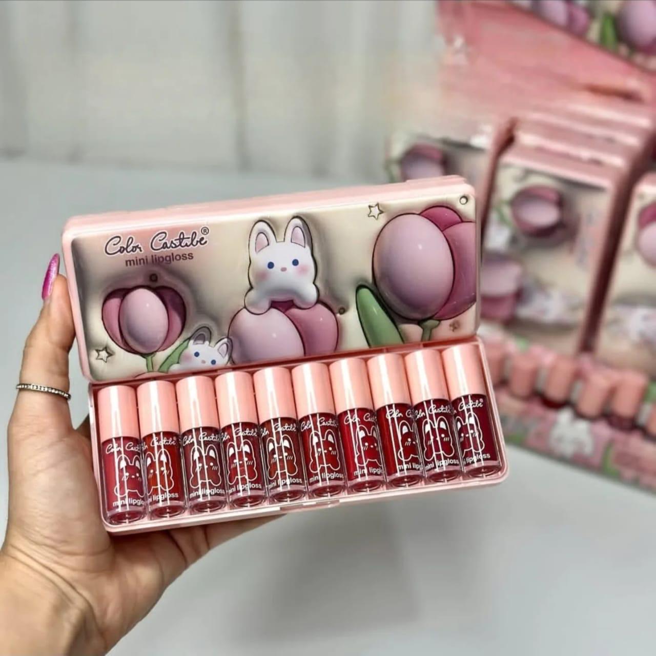 Color Castle Tulip Bunny Mini Lip Gloss 10Pcs Set