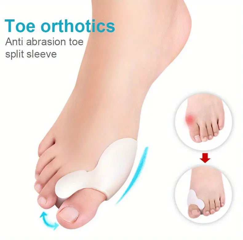 Silicone Thumb Heel Pain Pair Of Toe Splitter For Men & Women Soft Elastic Arc Adjuster For Day And Night Use