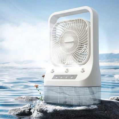 Mini Household USB Rechargeable Breeze Cooler Fan Head Adjustable With Water Spray Air Cooling