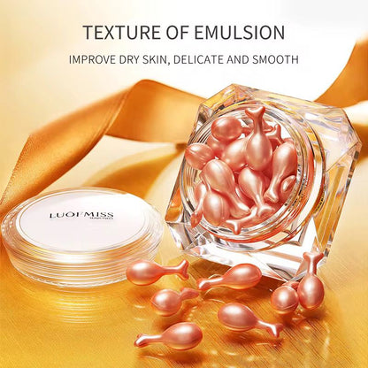 LUOFMISS SEAUCYKET Essence Fullerene Placenta Moist Centella Yeast Moisturizing Hydrating Whitening Essence Chicken Leg Capsules Skin Care Serum