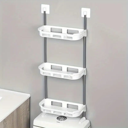 Multifunctional 3 Tier Space-Saving Wall-Mounted Bathroom Storage Rack Shelves For Toiletries & Essentials