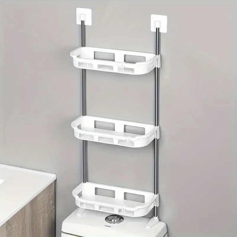Multifunctional 3 Tier Space-Saving Wall-Mounted Bathroom Storage Rack Shelves For Toiletries & Essentials