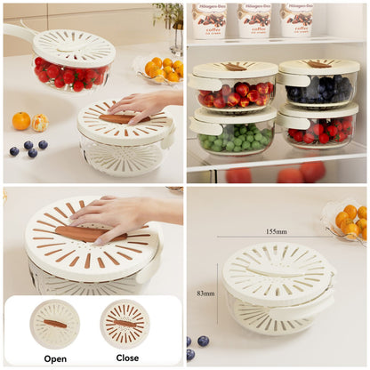 Multifunction 2in1 Food Colander With Handle Draining Bowl With Lid