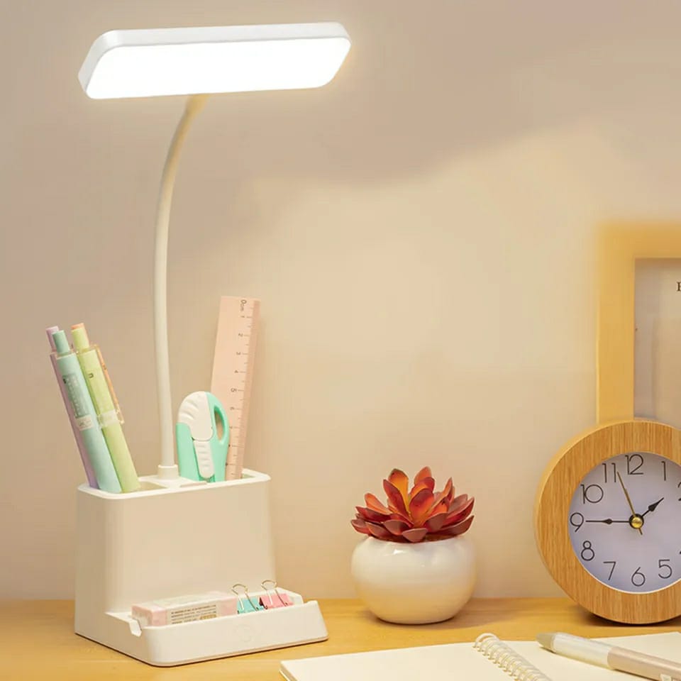 LED Desk Lamp Study Lamp With Pen Holder and Phone Holder