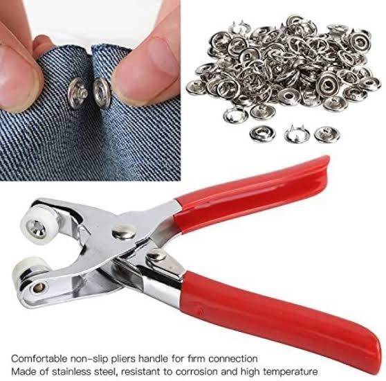 Metal Snap Button Pliers Hand Press Tool (50-Pcs Button Include) – BnG Store