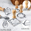 Mini Biscuit Cookie Dumpling Stamp Mould Cutters With Wooden Handle