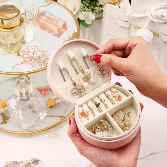 Multipurpose Mini Jewelry Organizer PU Leather Jewelry Case Storage Box