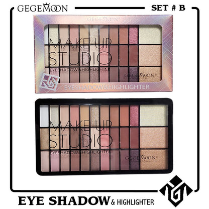 Gegemoon Makeup Studio 33 Colors Eyeshadow And Highlighter Palette