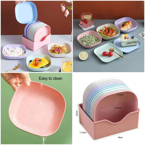 10 Pcs Plate Set With Holder