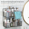 Multifunctional 2 Layer Wall Mounted Sticking Shelf Toiletries Organizer Storage Basket