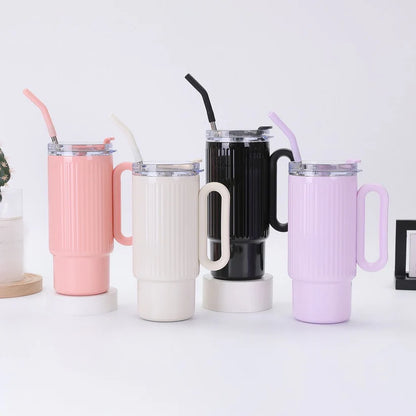 Stainless Steel Insulated Tumbler with Handle And Straw 1200ml