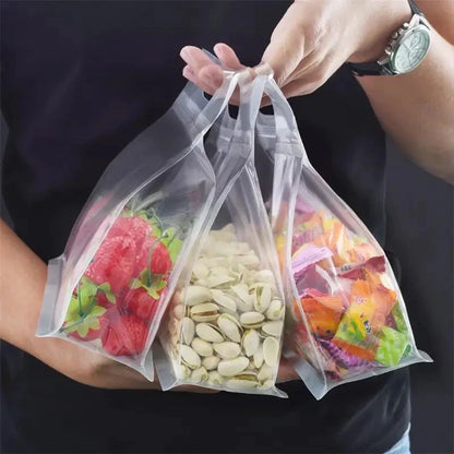 Multifunctional Portable Transparent PEVA Food Storage Bag With Proof Sealing Ziplock Reusable Set Of 4