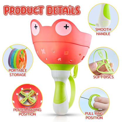 Flying Disc Launcher Toys Manual Capture Catching Outdoor Games For Kids