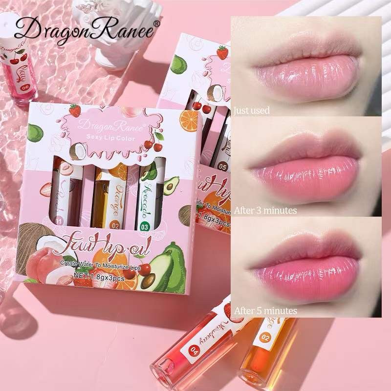 Dragon Ranee Fruity Lip Oil 3 Pcs Box