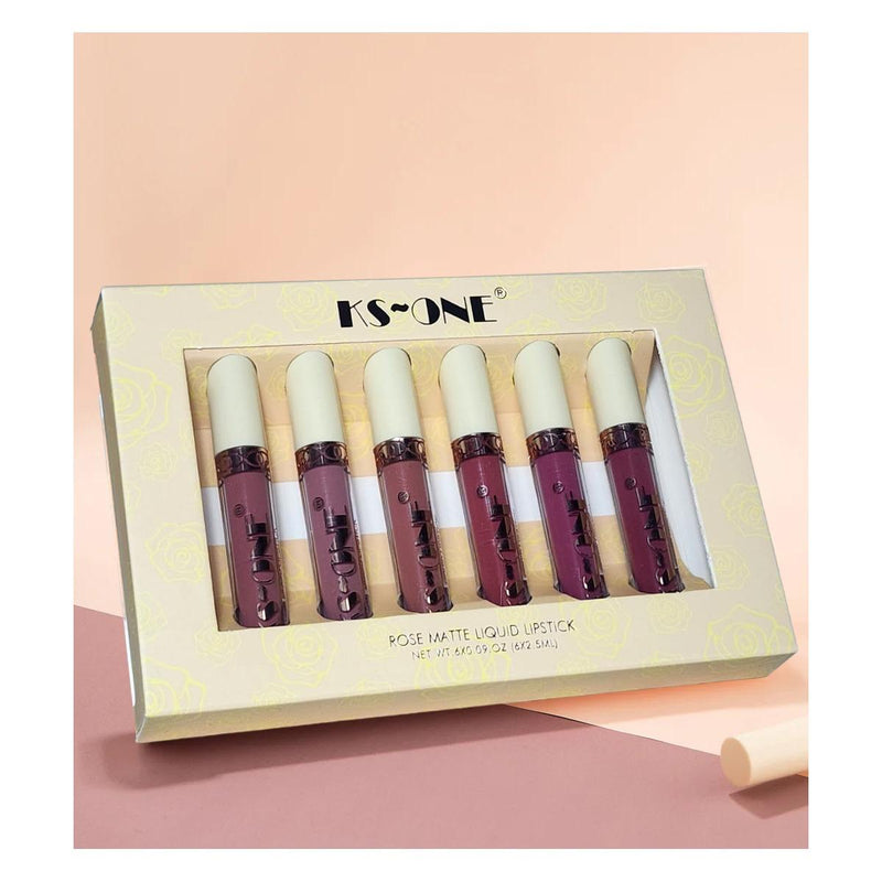 KS-One Pack Of 6Pcs Matte Lip Gloss Set