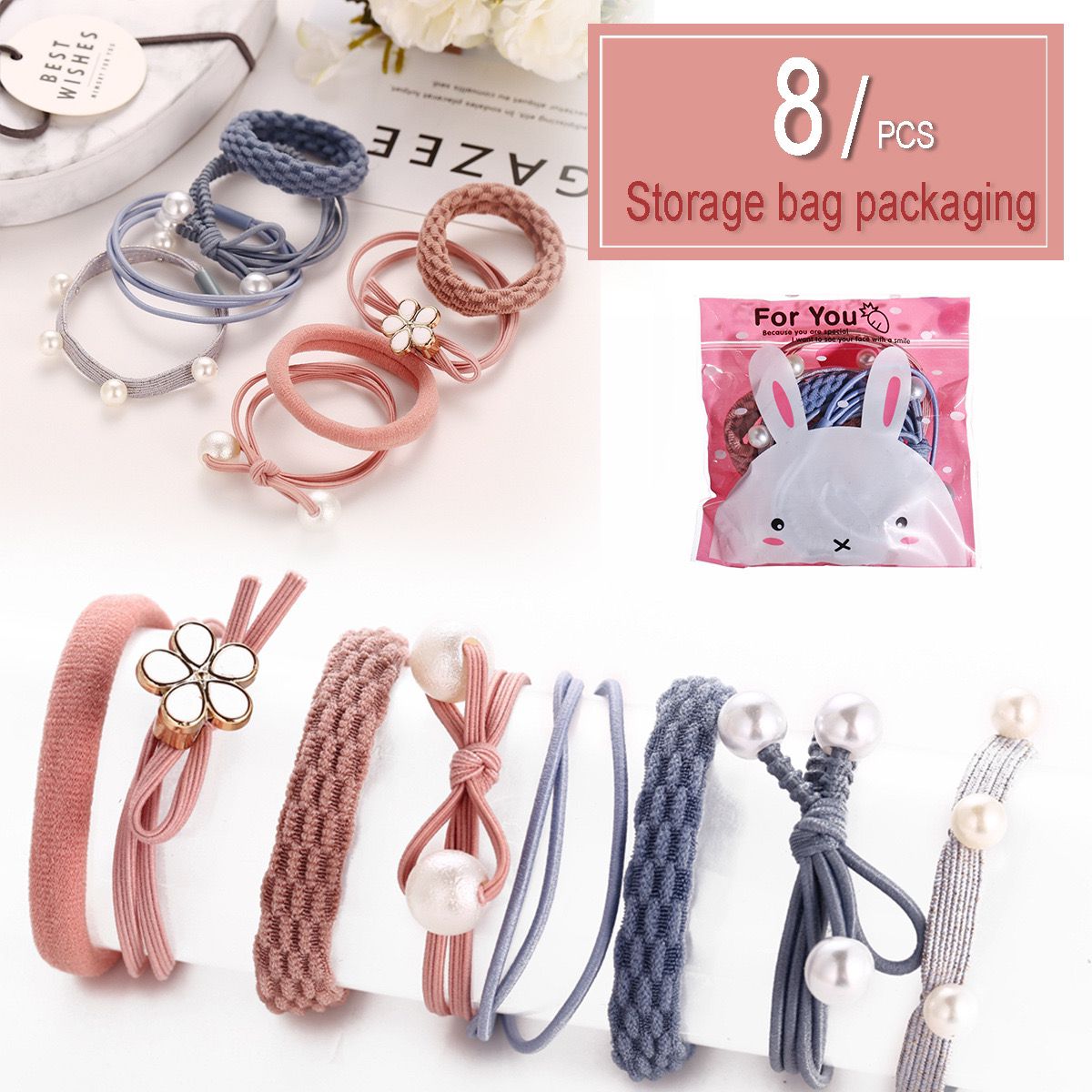 8pcs Baby Girls Pony Set