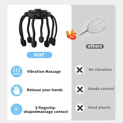 Octopus Electric Head Massager Head Scratcher Vibration Scalp Massage For Relax & Stress Relief Better Sleep