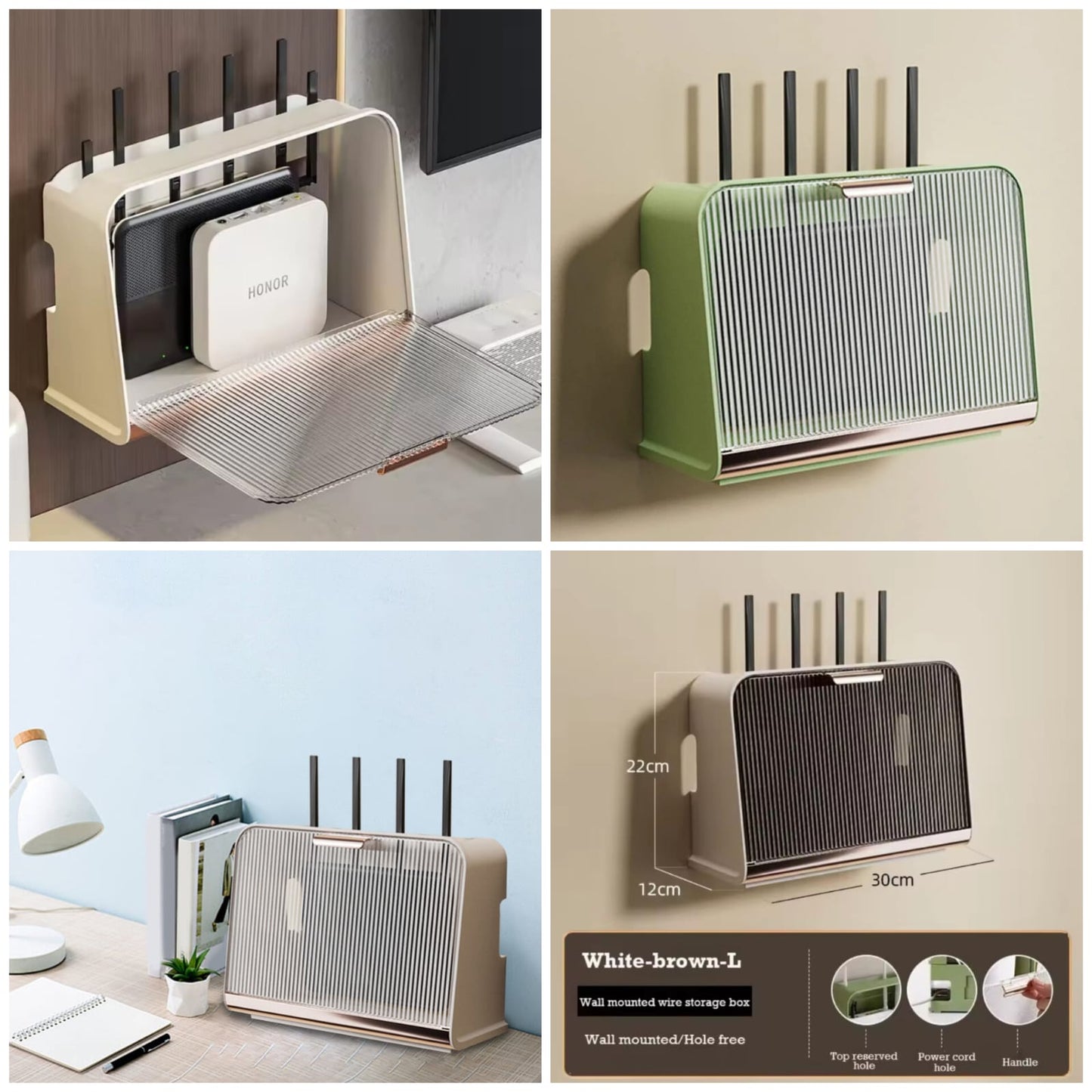 Wall Mounted Luxury Wifi Router Cabinet Shelves Storage Box Organizer