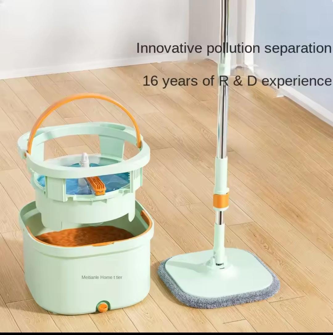 Adjustable Flat Spin Rotating Mop With Bucket System Set