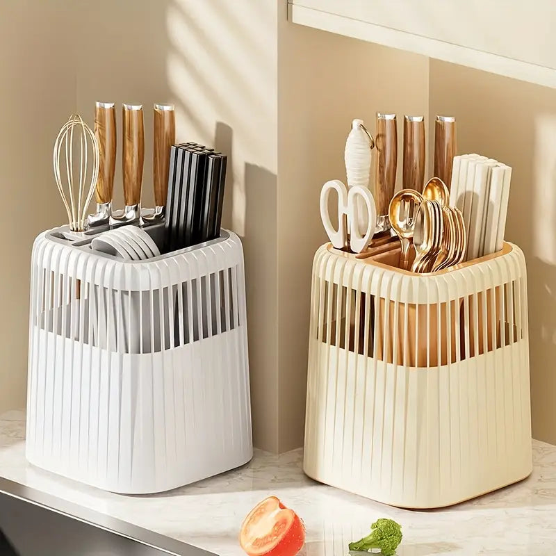 Multifunctional 360 Rotating Knife and Chopstick Kitchen Utensil Holder
