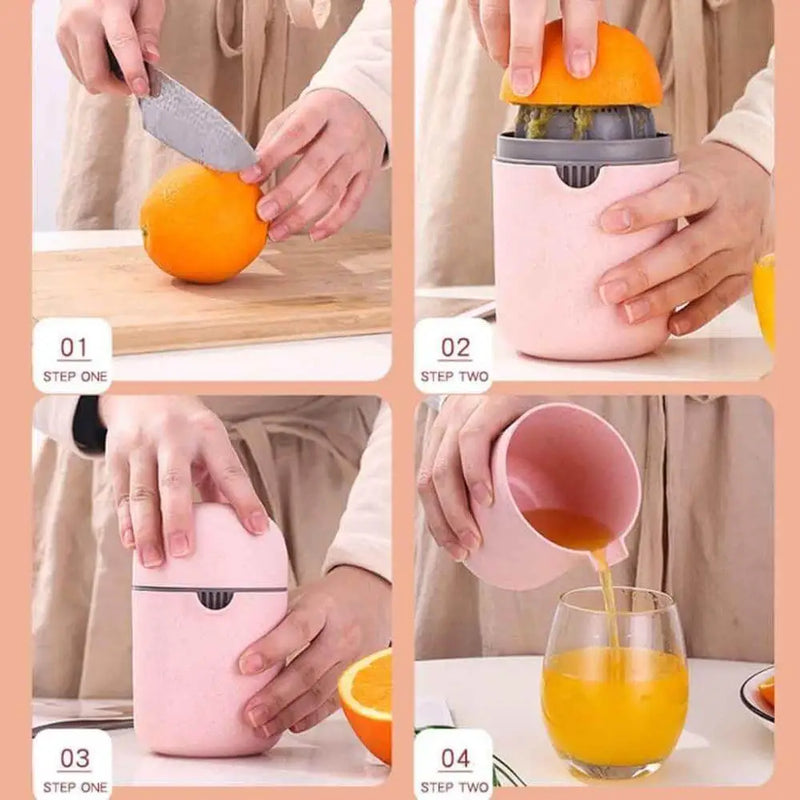 Portable Anti-Slip Reamer Hand Fruit Manual Juicer Orange Squeezer Lid Rotation