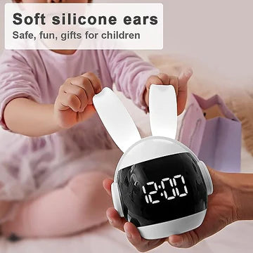 Cute Bunny Alarm Clock Rabbit Alarm Clock Alarm Clock With Ringtones Rechargeable Snoozing Night Light Clock