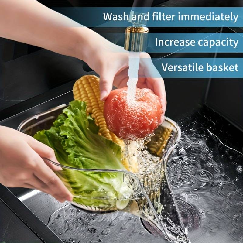 Multifunctional Acrylic Drain Bowl Transparent Strainer Basket Drain Bowl With Funnel