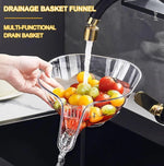 Multifunctional Acrylic Drain Bowl Transparent Strainer Basket Drain Bowl With Funnel