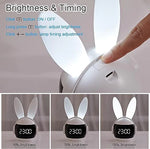 Cute Bunny Alarm Clock Rabbit Alarm Clock Alarm Clock With Ringtones Rechargeable Snoozing Night Light Clock